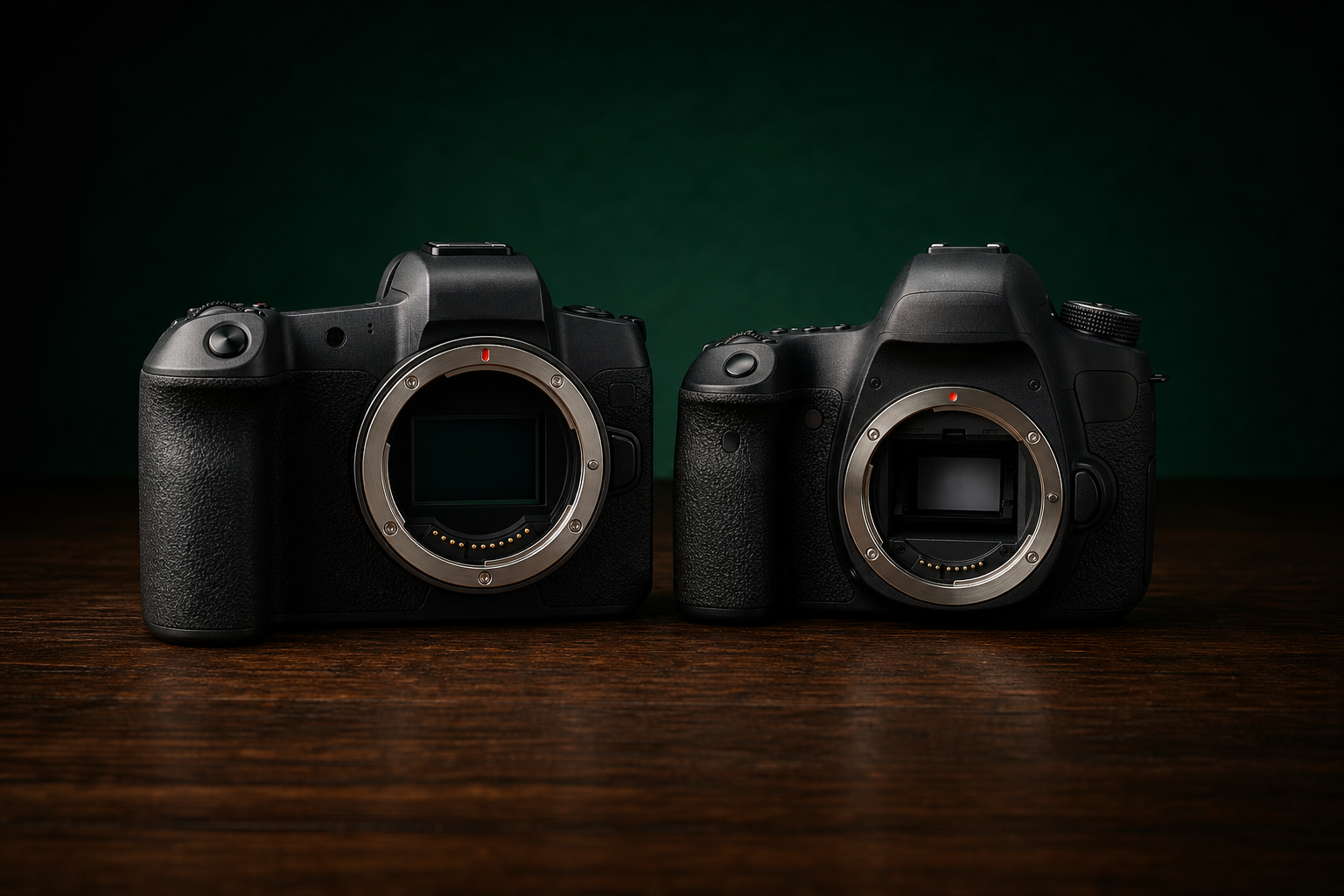 Canon EOS R and Canon EOS 6D camera bodies